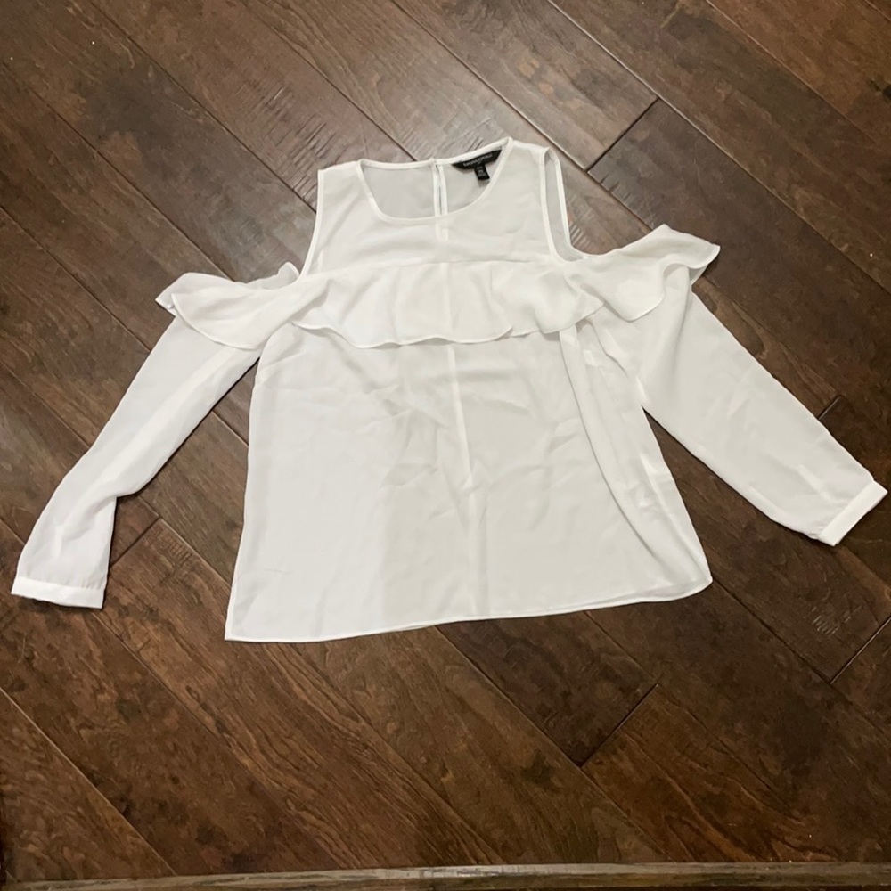 Banana Republic Dressy White Cold Shoulder Top
